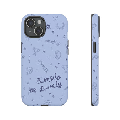 Blue Doodle "Simply Lovely" F1 Phone Case Design