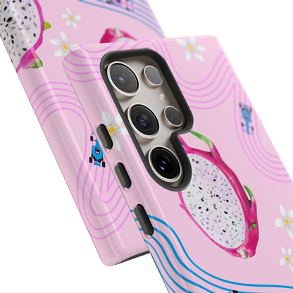 Pink F1 Alpine and Dragonfruit Phone Case, Trendy F1 Gift, Formula 1 Gift, Cute Fruit F1 Phone Case, Unique Phone Case