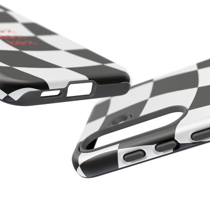 Black and Red Checkered F1 Phone Case, Box Box Box F1 Phone Case