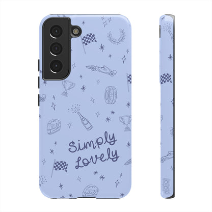 Blue Doodle "Simply Lovely" F1 Phone Case Design