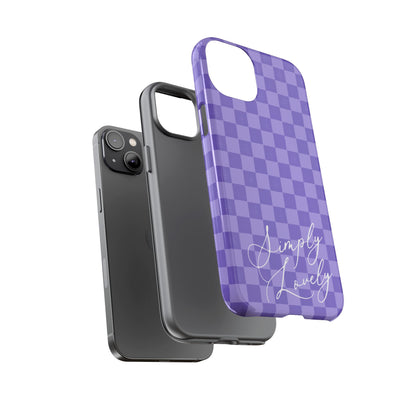 Simply Lovely Purple Checkered F1 Phone Case Design, Trendy F1 Gift, Formula 1 Gift, Cute F1 Phone Case