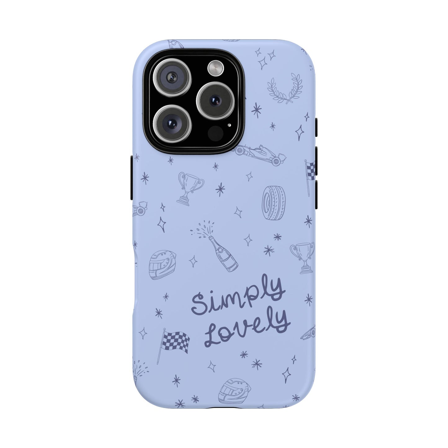 Blue Doodle "Simply Lovely" F1 Phone Case Design