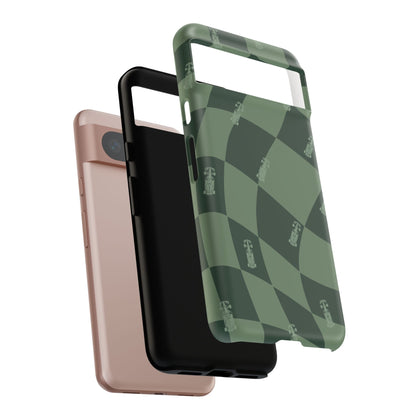 F1 Phone Case Green Checkerboard Design, Trendy F1 Gift, Formula 1 Gift, Cute F1 Phone Case, Unique Formula One Phone Case