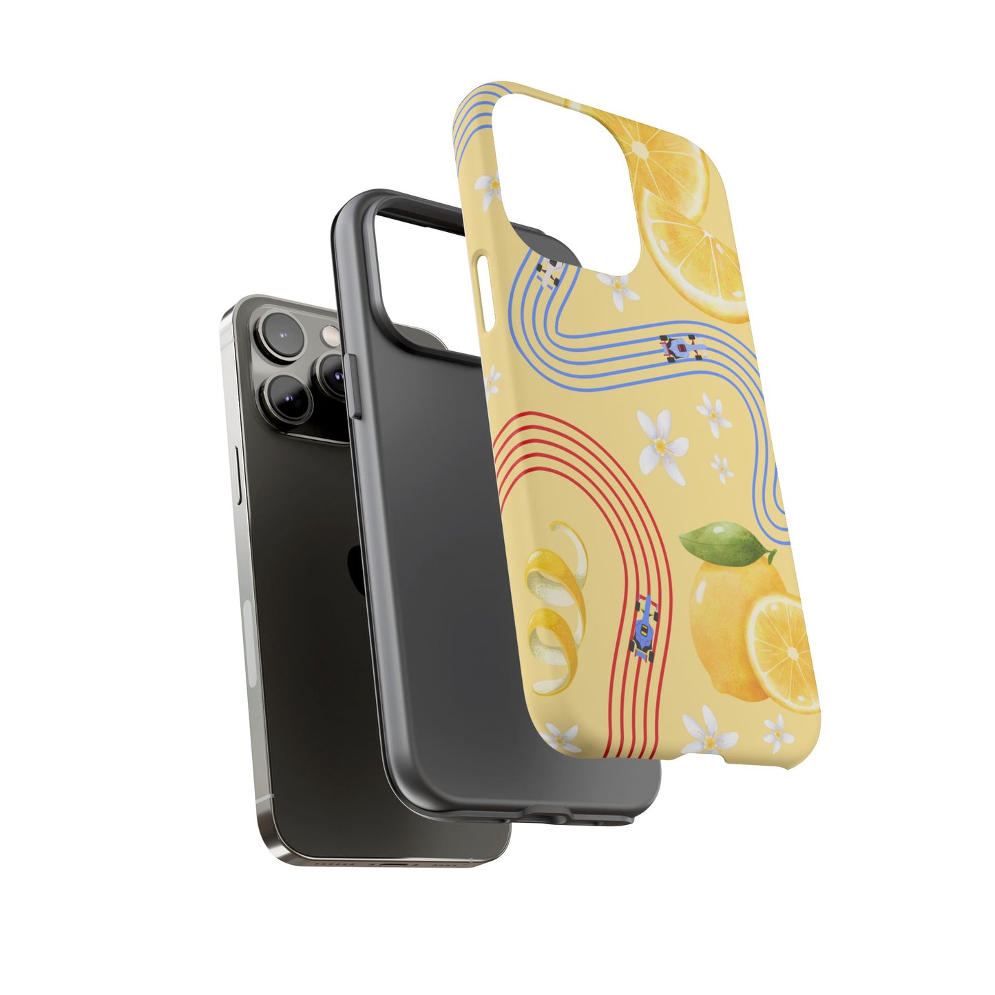 Yellow F1 Racing Bulls and Lemons Phone Case, Trendy F1 Gift, Formula 1 Gift, Cute Fruit F1 Phone Case, Unique Phone Case