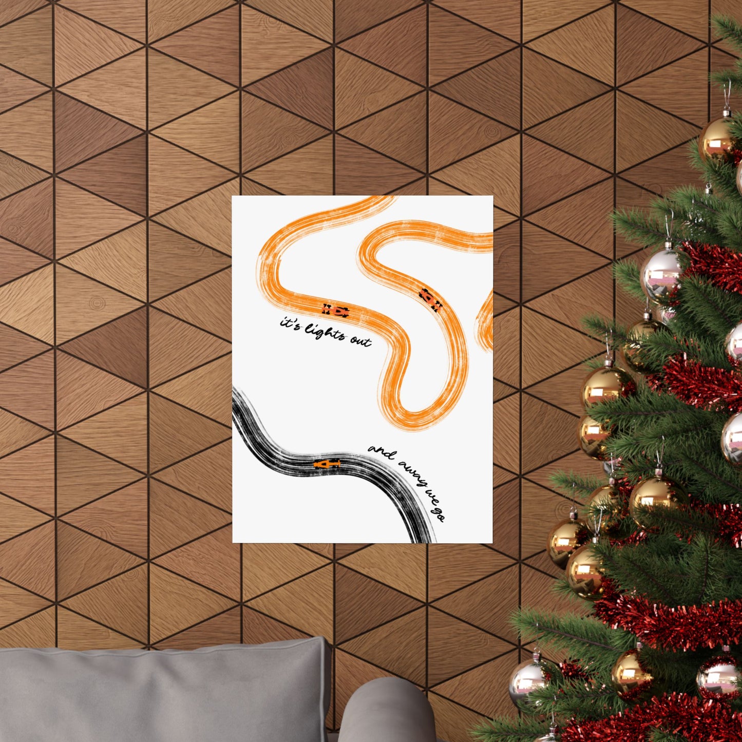 F1 McLaren Orange and Black Matte Vertical Poster | F1 Giclée Art Print (US SIZING)