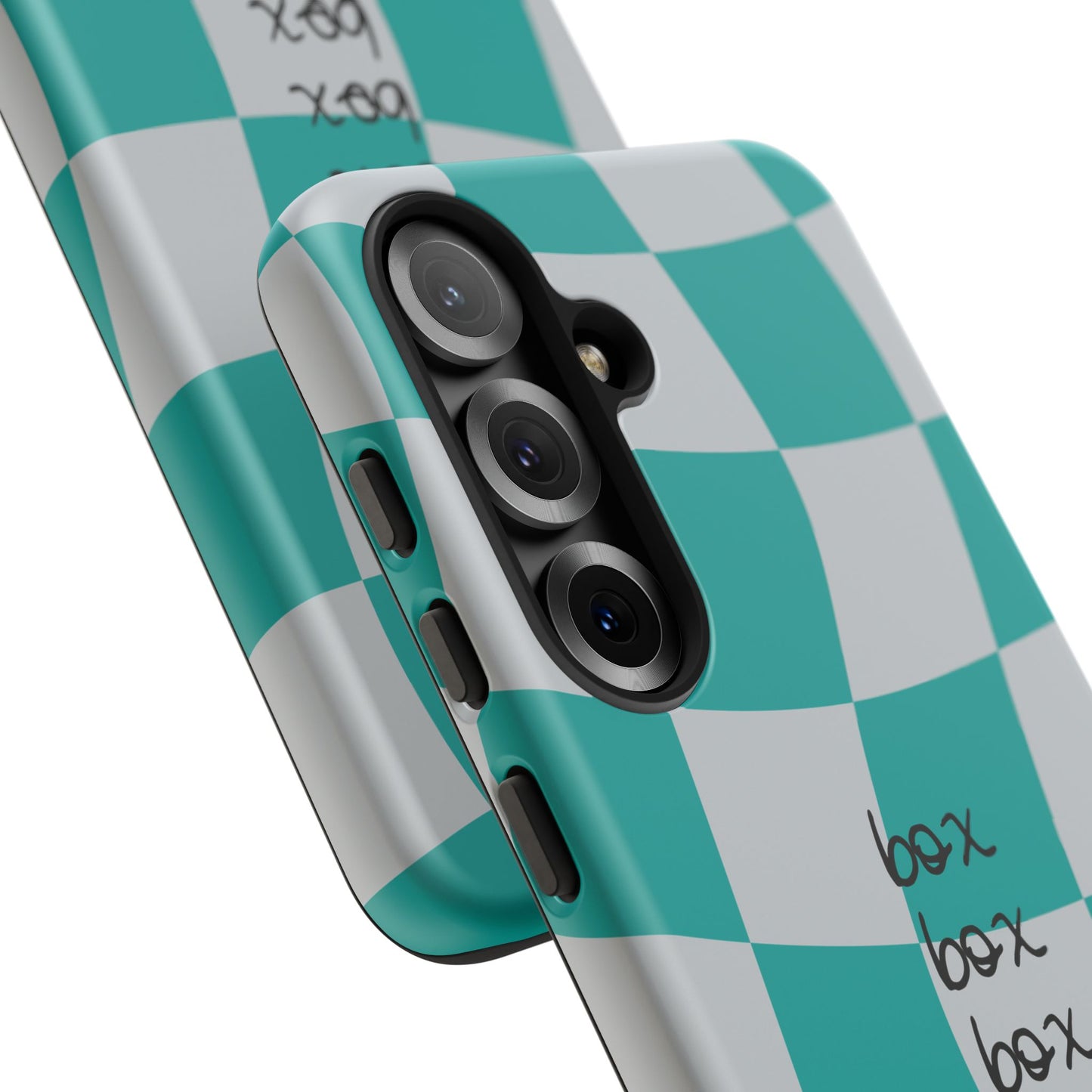 Mercedes Teal and Grey Checkered F1 Phone Case, Box Box Box F1 Phone Case