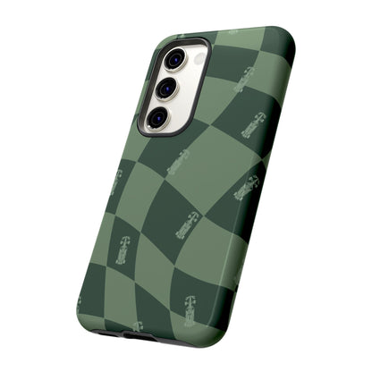 F1 Phone Case Green Checkerboard Design, Trendy F1 Gift, Formula 1 Gift, Cute F1 Phone Case, Unique Formula One Phone Case