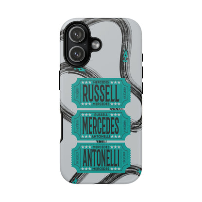 Mercedes F1 Phone Case Painted Ticket Stubs, Trendy F1 Gift, Formula 1 Gift, Cute F1 Phone Case