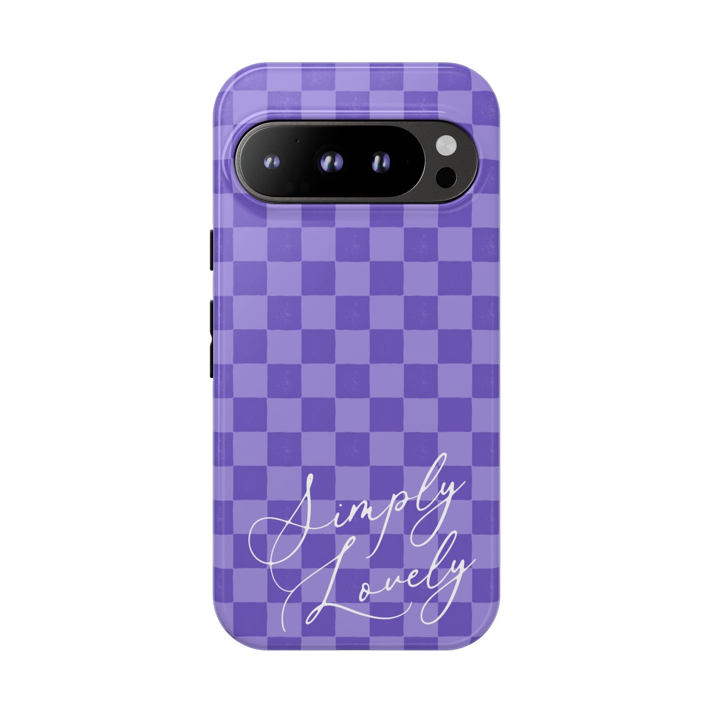 Simply Lovely Purple Checkered F1 Phone Case Design, Trendy F1 Gift, Formula 1 Gift, Cute F1 Phone Case
