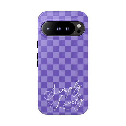Simply Lovely Purple Checkered F1 Phone Case Design, Trendy F1 Gift, Formula 1 Gift, Cute F1 Phone Case