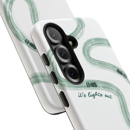 F1 Phone Case Green Painted "its lights out and away we go", Trendy F1 Gift, Formula 1 Gift, Cute F1 Phone Case, Gift for F1 Fans
