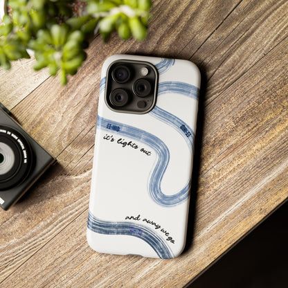 F1 Phone Case Blue Painted "its lights out and away we go", Trendy F1 Gift, Formula 1 Gift, Cute F1 Phone Case, Gift for F1 Fans