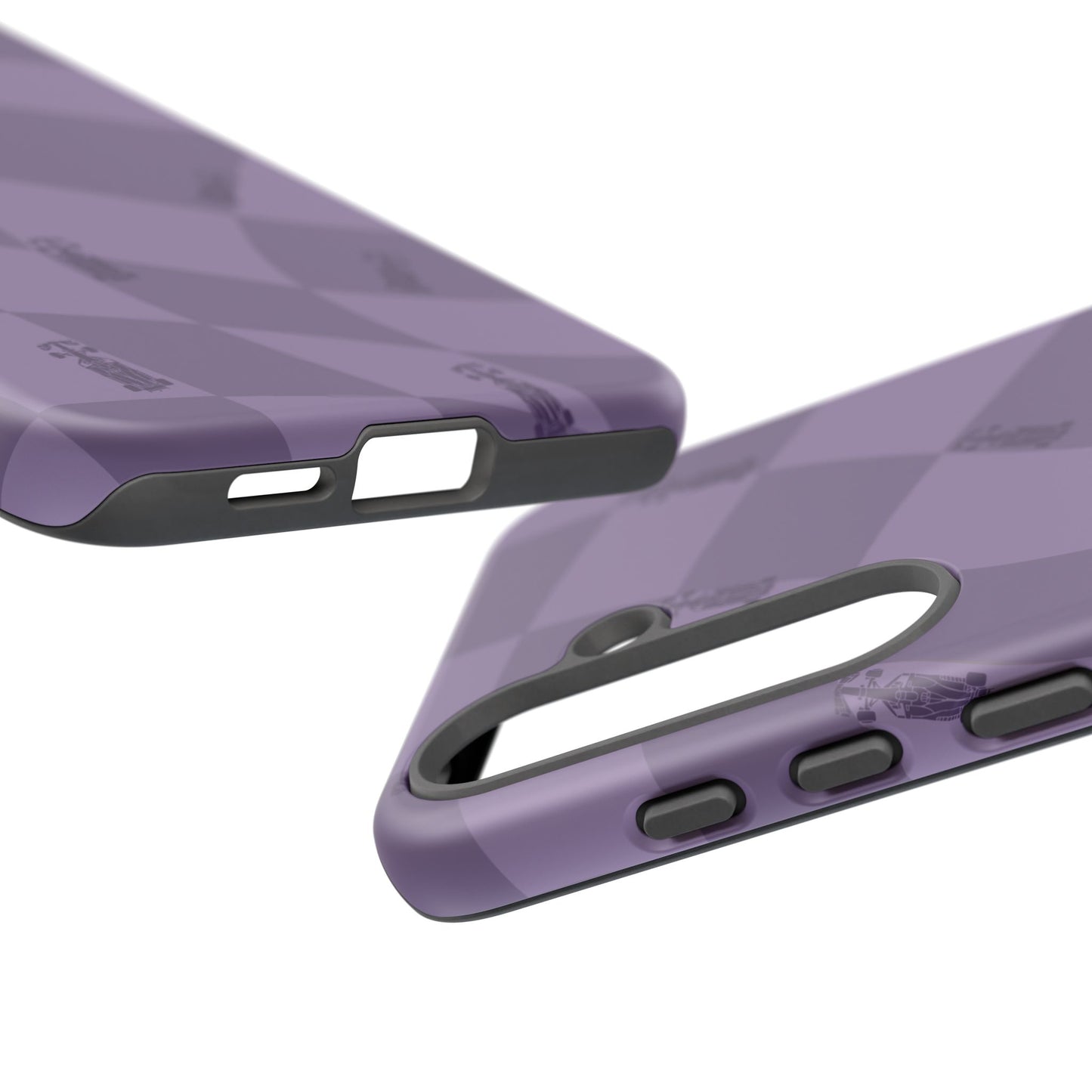 F1 Phone Case Purple Checkered Design, Trendy F1 Gift, Formula 1 Gift, Cute F1 Phone Case, Unique Formula One Phone Case