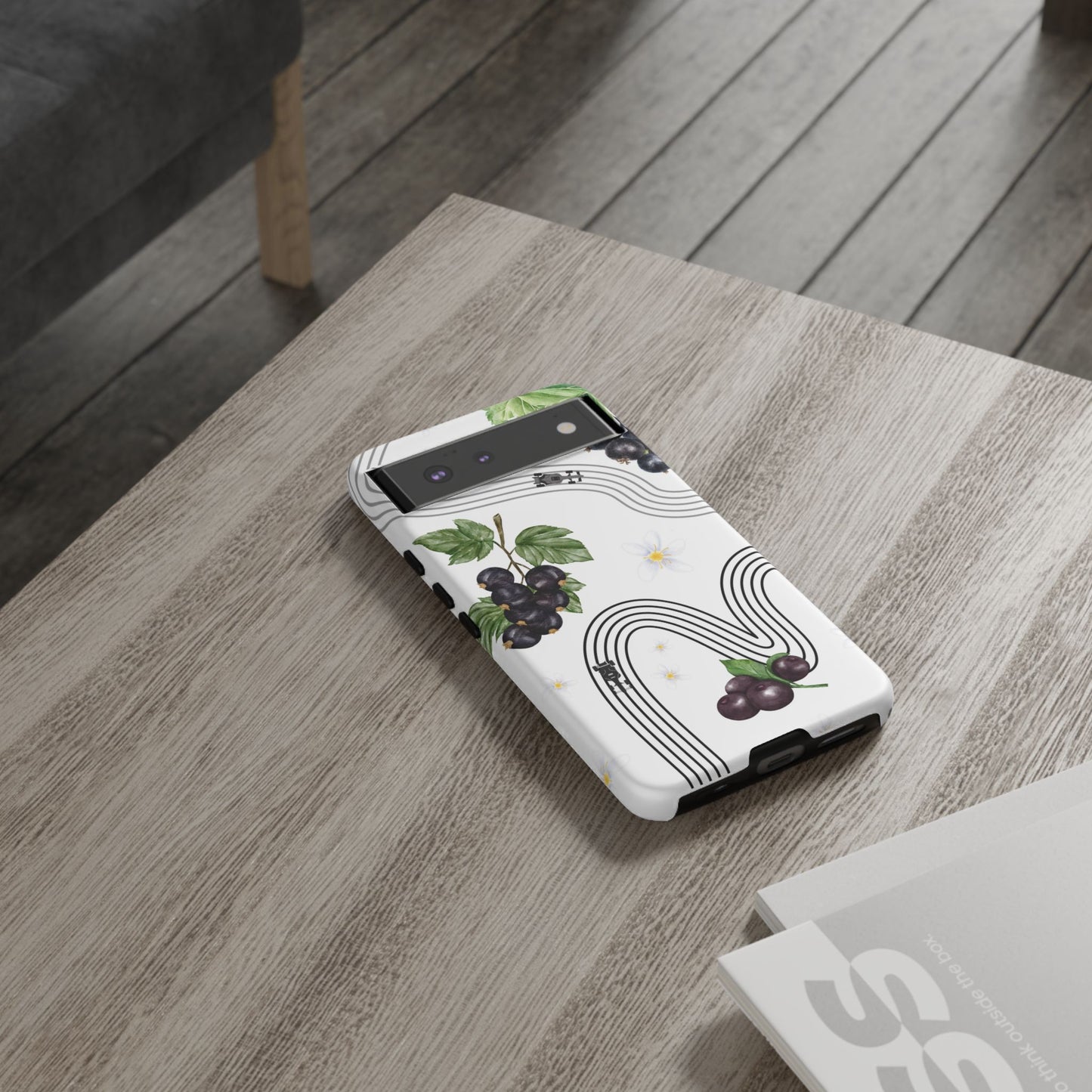 F1 Cadillac and Black Currants Phone Case, Trendy F1 Gift, Formula 1 Gift, Cute Fruit F1 Phone Case, Unique Phone Case
