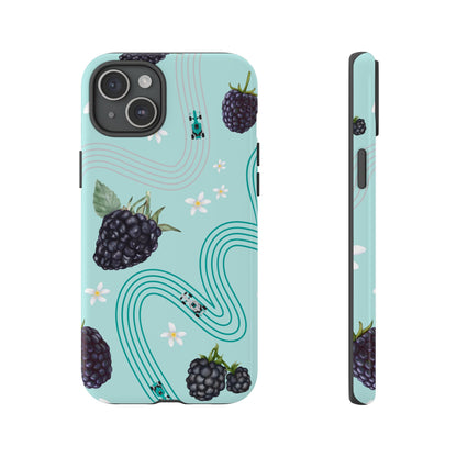 Teal F1 Mercedes and Blackberries Phone Case , Trendy F1 Gift, Formula 1 Gift, Cute Fruit F1 Phone Case, Unique Phone Case