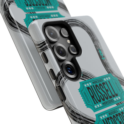 Mercedes F1 Phone Case Painted Ticket Stubs, Trendy F1 Gift, Formula 1 Gift, Cute F1 Phone Case