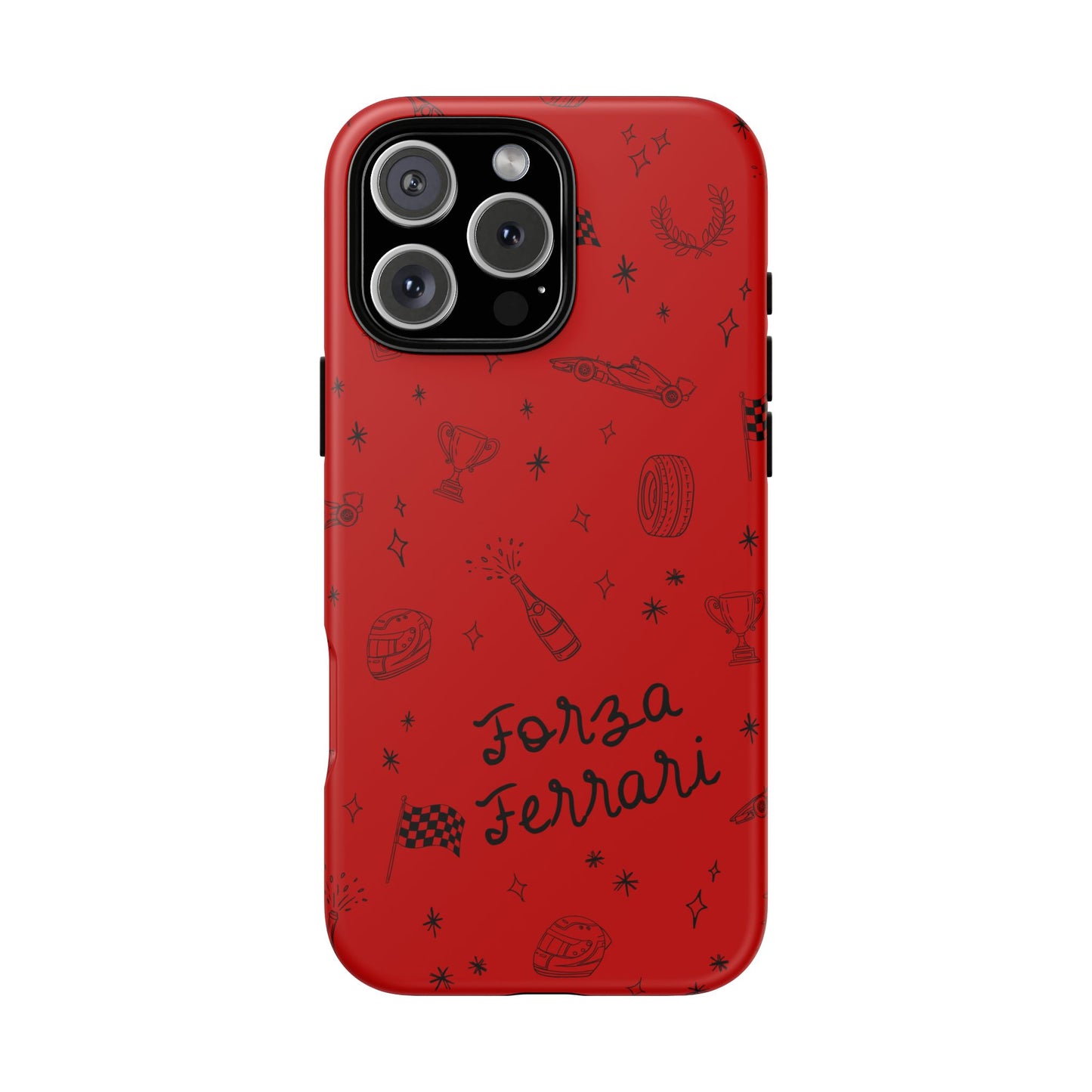 F1 Ferrari Racing Doodle "Forza Ferrari" F1 Phone Case Design