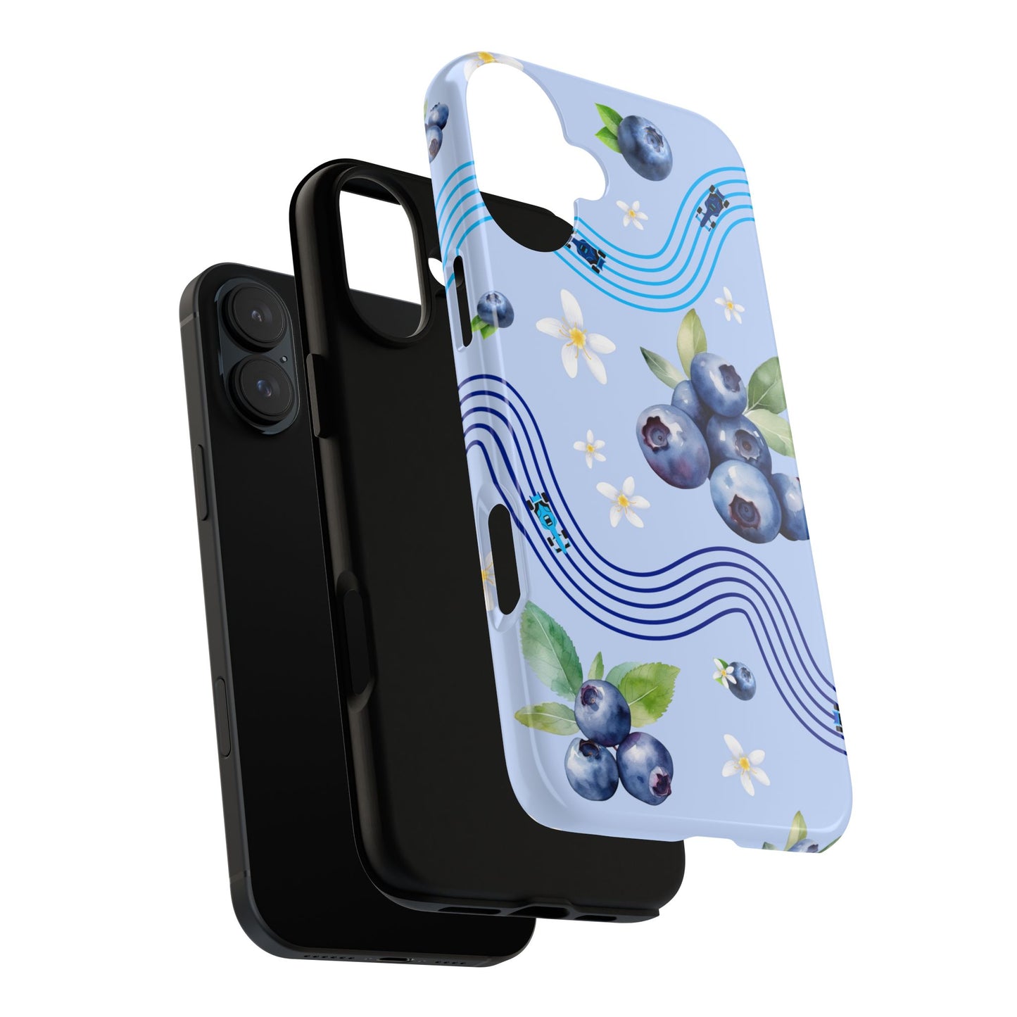 Blue F1 Williams and Blueberries Phone Case, Trendy F1 Gift, Formula 1 Gift, Cute Fruit F1 Phone Case, Unique Phone Case