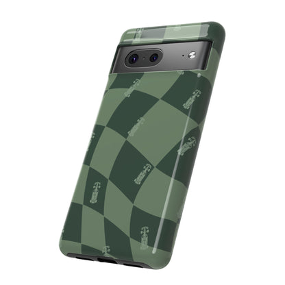 F1 Phone Case Green Checkerboard Design, Trendy F1 Gift, Formula 1 Gift, Cute F1 Phone Case, Unique Formula One Phone Case