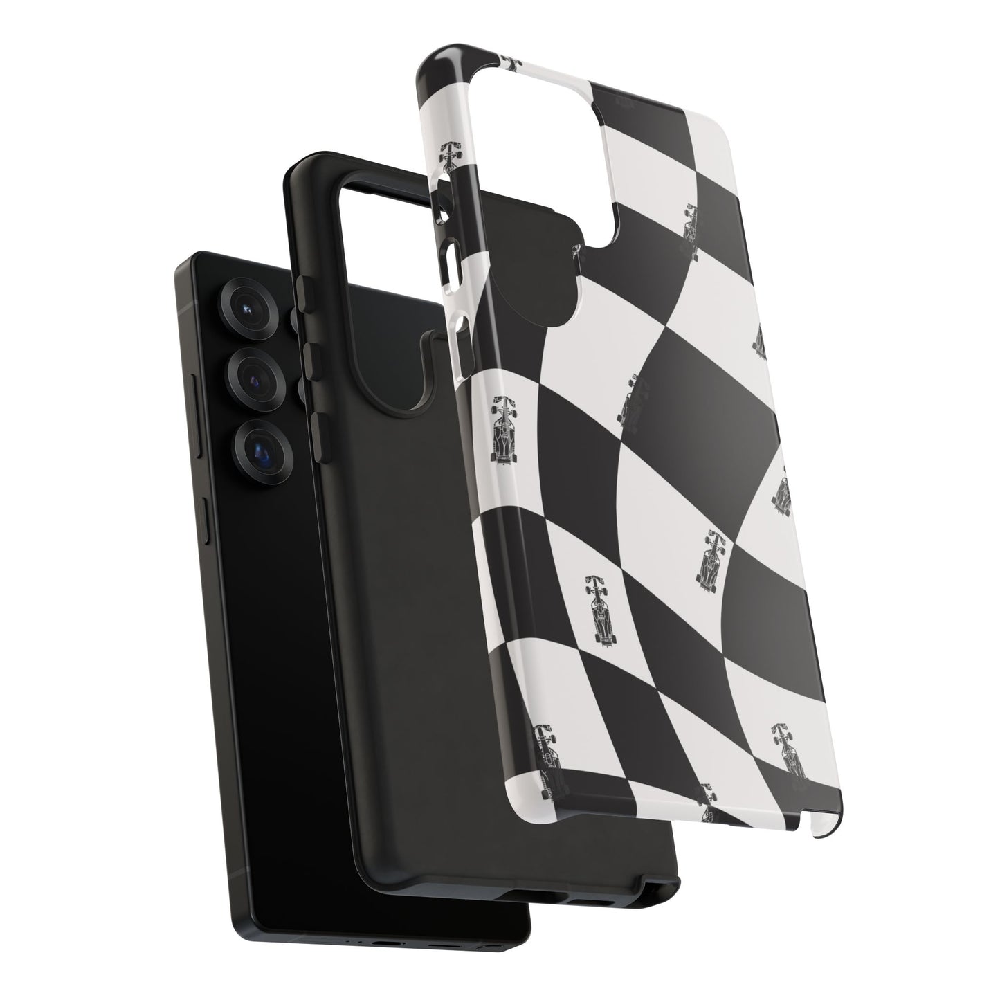 F1 Phone Case Black and White Checkered Design, Trendy F1 Gift, Formula 1 Gift, Cute F1 Phone Case, Unique Formula One Phone Case