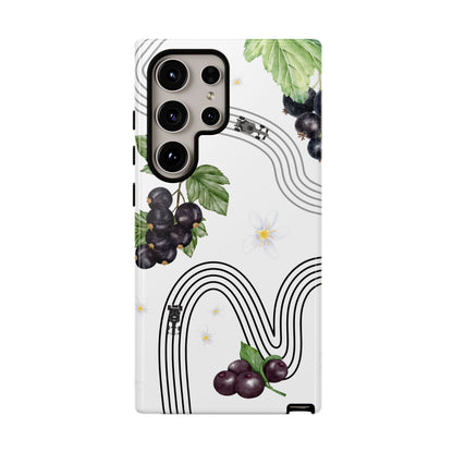F1 Cadillac and Black Currants Phone Case, Trendy F1 Gift, Formula 1 Gift, Cute Fruit F1 Phone Case, Unique Phone Case