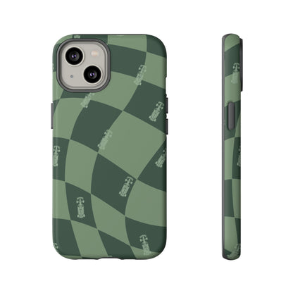 F1 Phone Case Green Checkerboard Design, Trendy F1 Gift, Formula 1 Gift, Cute F1 Phone Case, Unique Formula One Phone Case