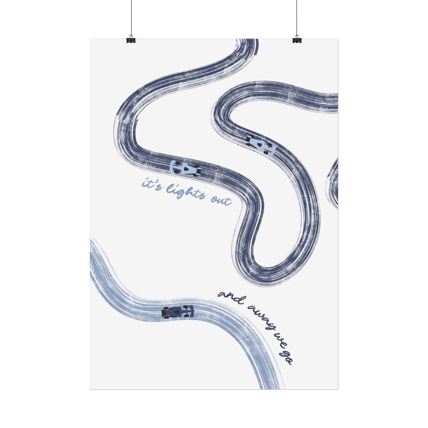 Blue F1 Giclée Print Poster | Minimalist F1 Art - EU SIZING (Physical Print)