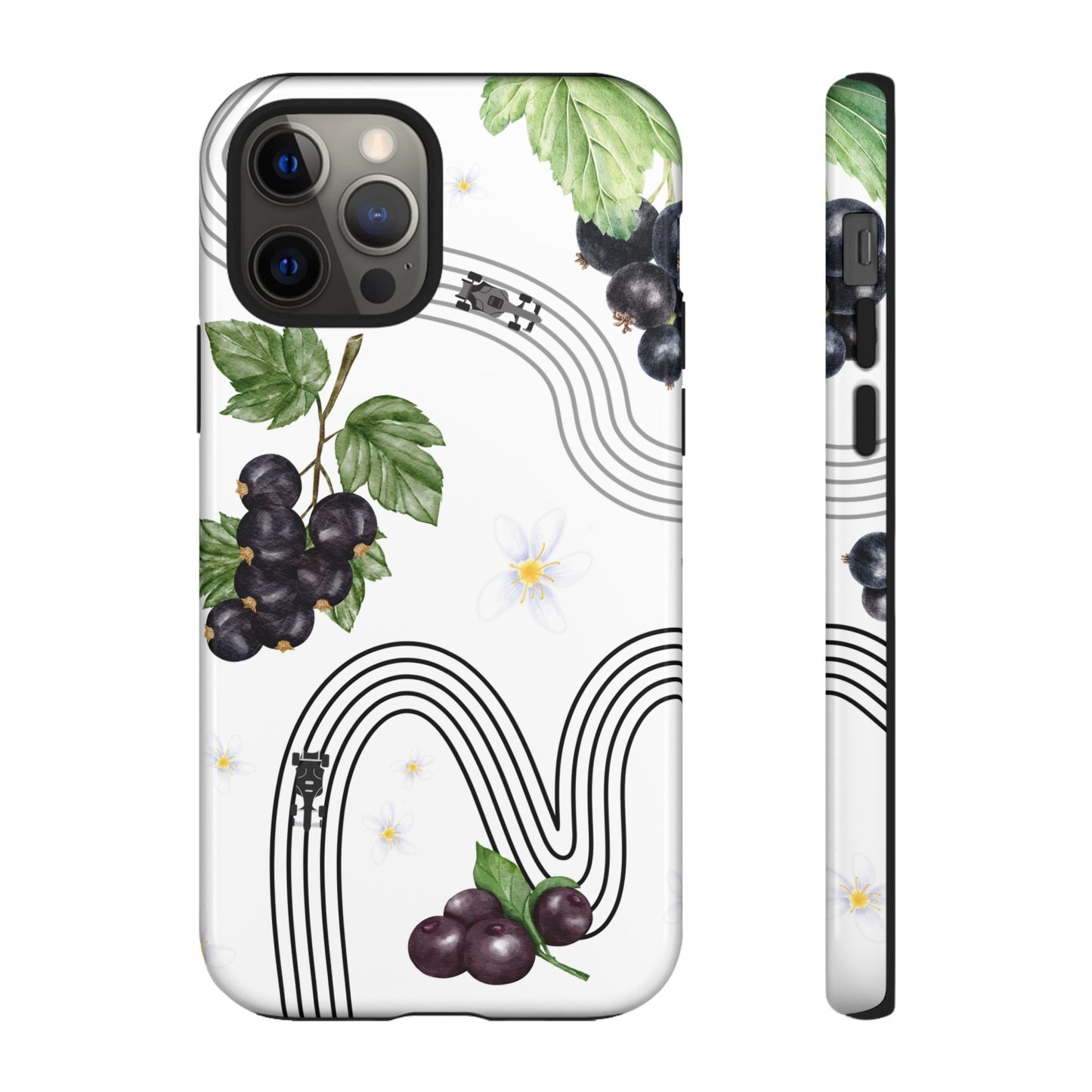 F1 Cadillac and Black Currants Phone Case, Trendy F1 Gift, Formula 1 Gift, Cute Fruit F1 Phone Case, Unique Phone Case