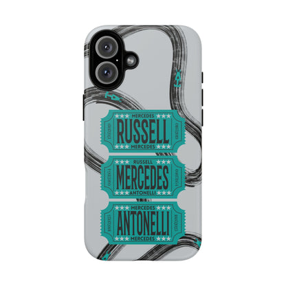Mercedes F1 Phone Case Painted Ticket Stubs, Trendy F1 Gift, Formula 1 Gift, Cute F1 Phone Case