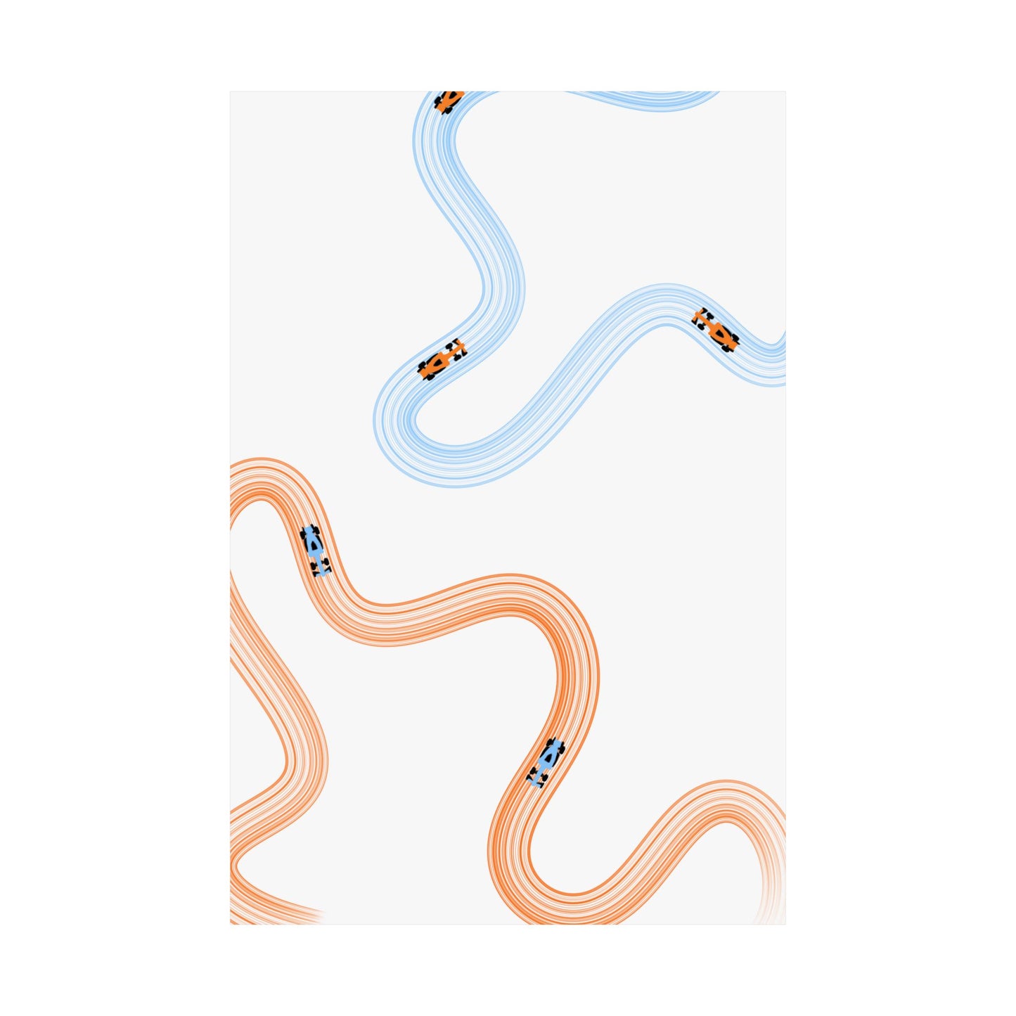 McLaren Orange and Blue F1 Matte Vertical Poster | Formula 1 Art Print (US SIZING)