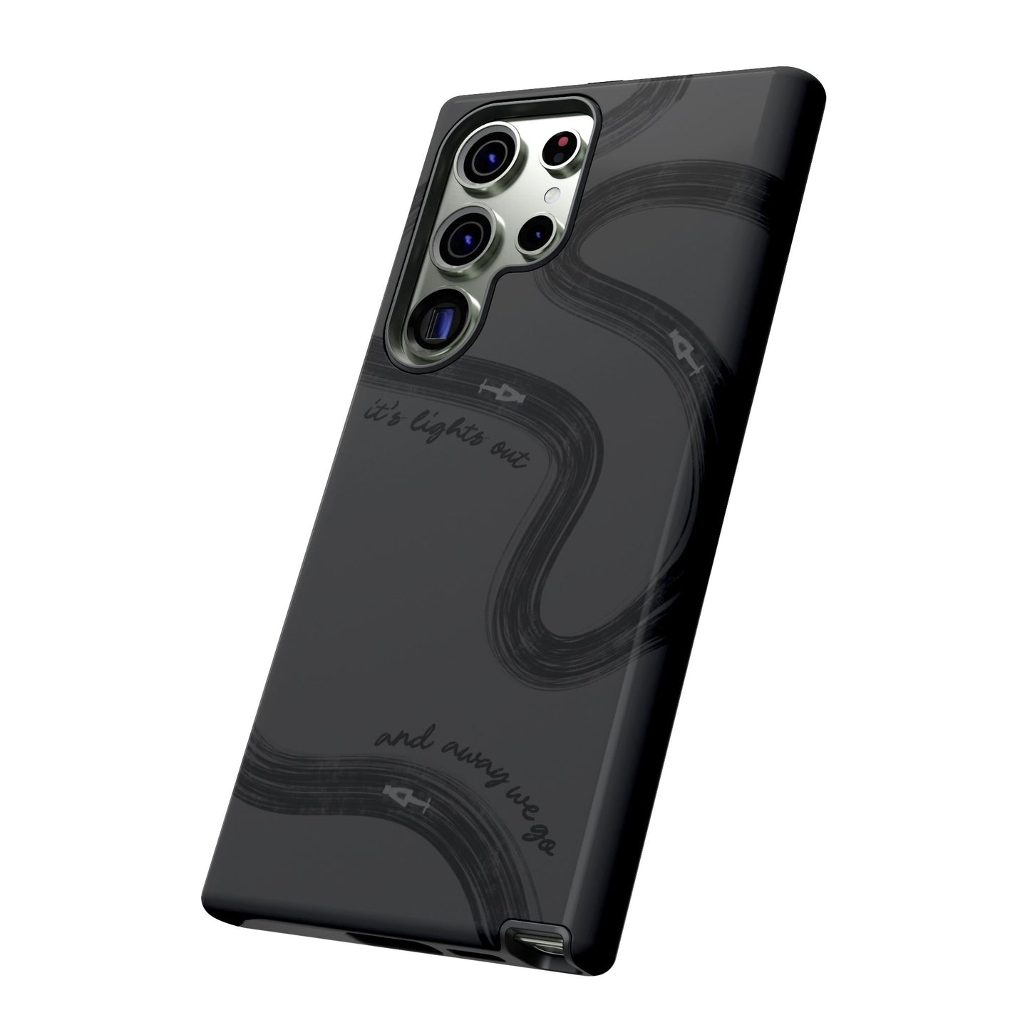 F1 Phone Case Monochrome Black Painted "its lights out and away we go", Trendy F1 Gift, Formula 1 Gift, Cute F1 Phone Case, Phone Case