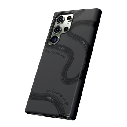 F1 Phone Case Monochrome Black Painted "its lights out and away we go", Trendy F1 Gift, Formula 1 Gift, Cute F1 Phone Case, Phone Case