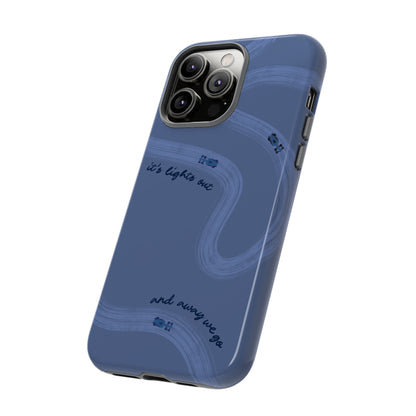F1 Phone Case Monochrome Dark Blue Painted "its lights out and away we go", Trendy F1 Gift, Formula 1 Gift, Cute F1 Phone Case, Phone Case