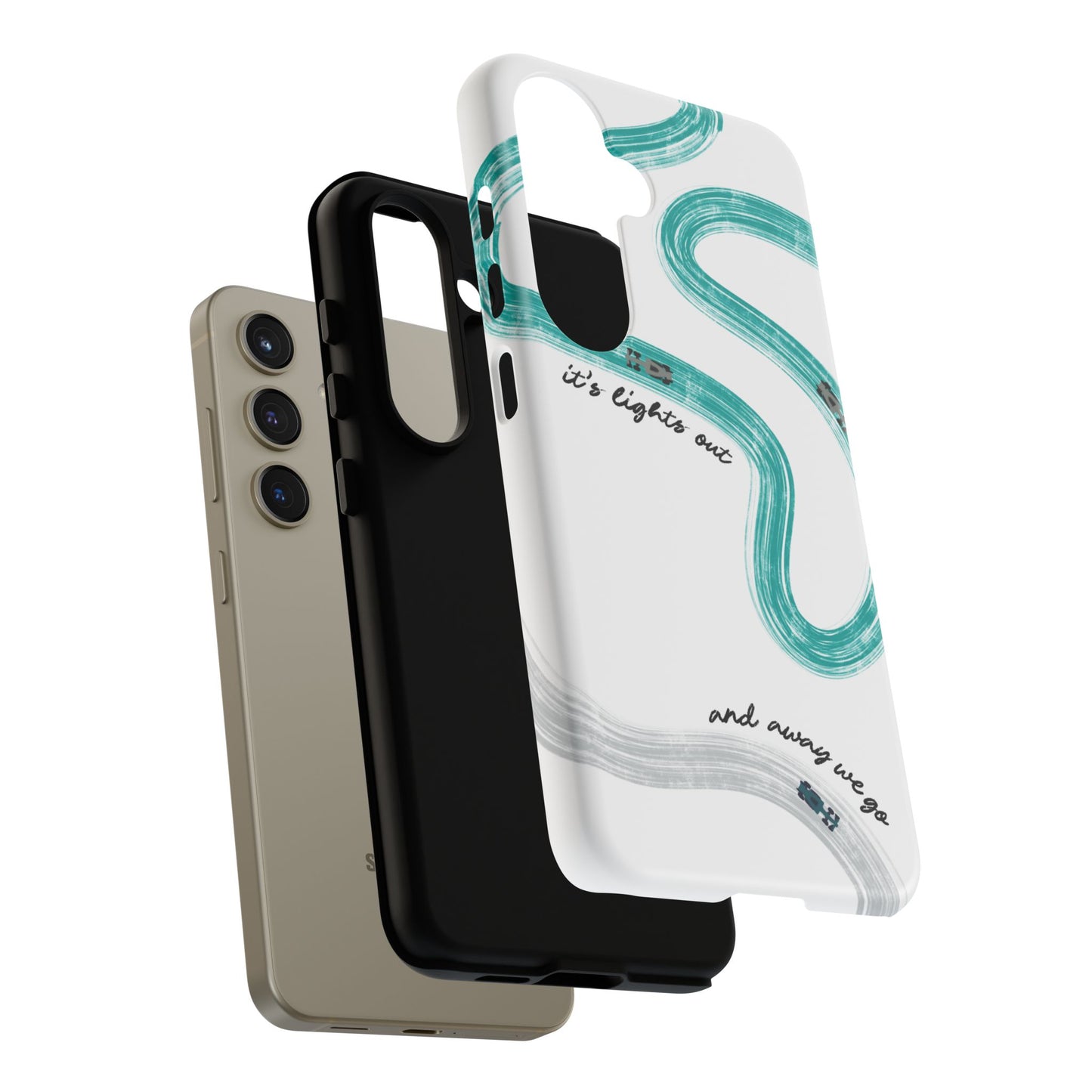 Mercedes F1 Phone Case Painted "its lights out and away we go", Trendy F1 Gift, Formula 1 Gift, Cute F1 Phone Case