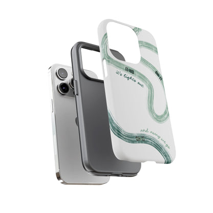 F1 Phone Case Green Painted "its lights out and away we go", Trendy F1 Gift, Formula 1 Gift, Cute F1 Phone Case, Gift for F1 Fans
