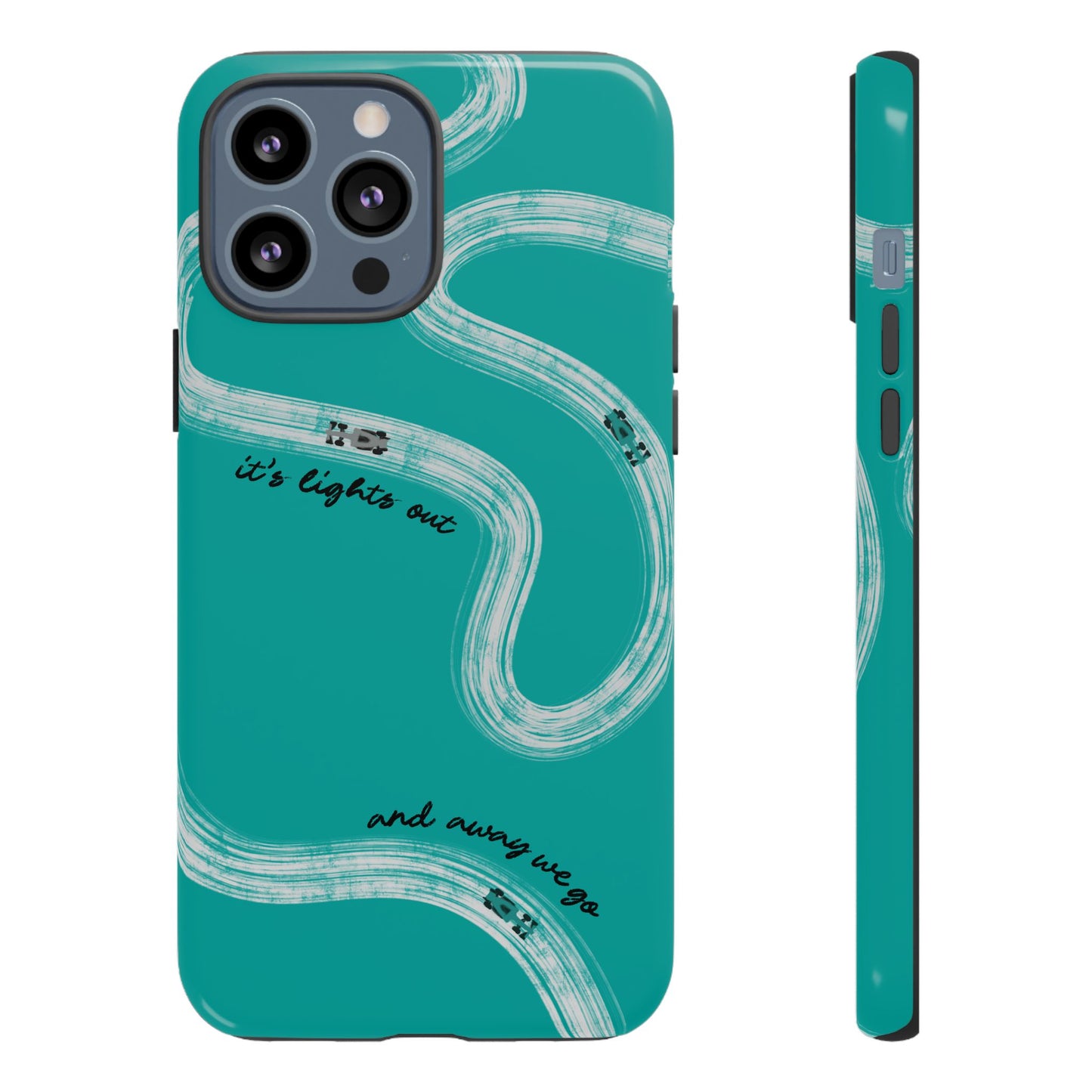 Mercedes F1 Phone Case Painted "its lights out and away we go", Trendy F1 Gift, Formula 1 Gift, Cute F1 Phone Case