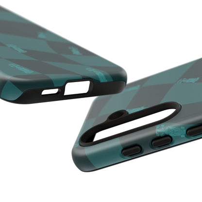 F1 Phone Case Teal Checkered Design, Trendy F1 Gift, Formula 1 Gift, Cute F1 Phone Case, Unique Formula One Phone Case