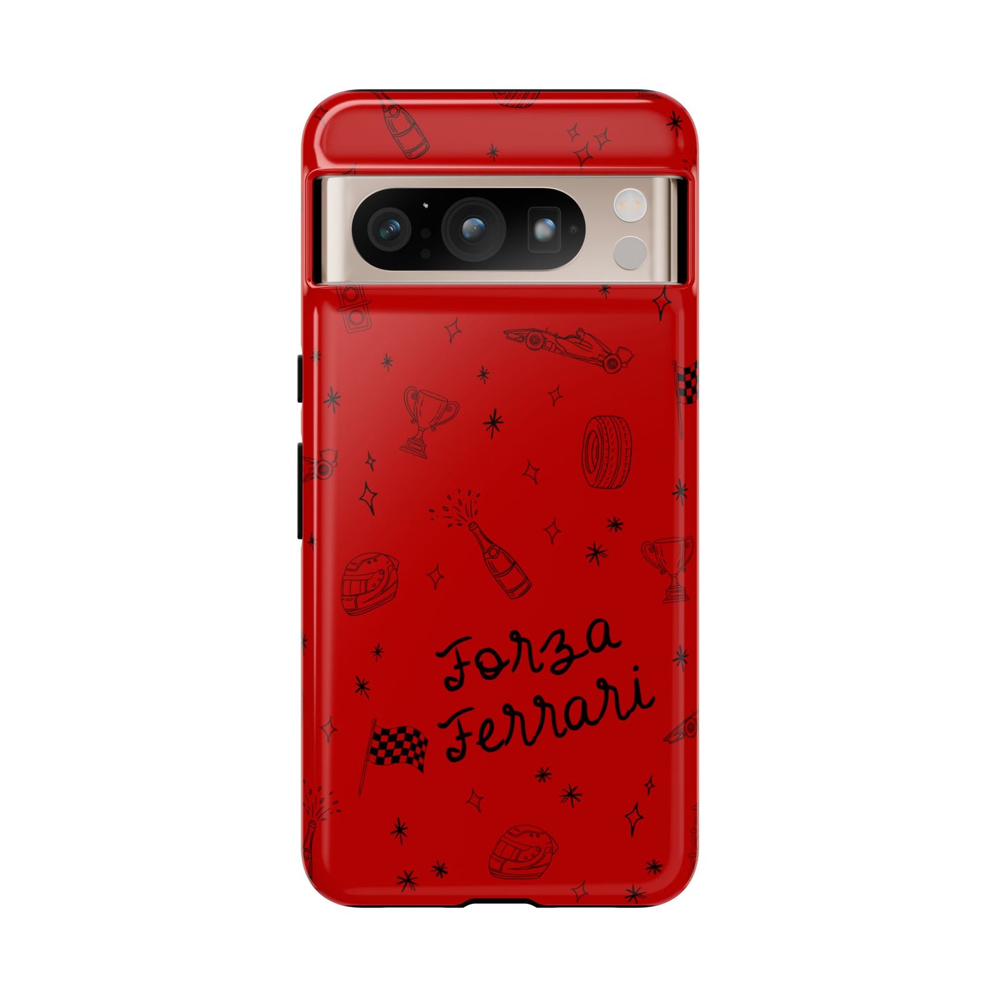 F1 Ferrari Racing Doodle "Forza Ferrari" F1 Phone Case Design