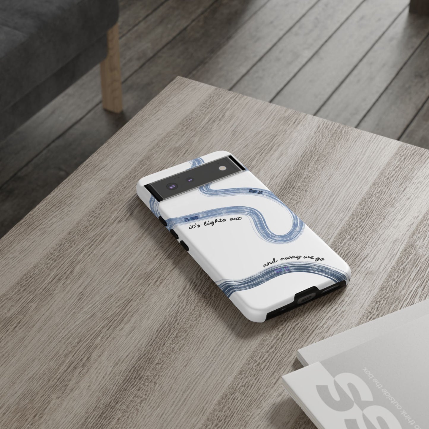 F1 Phone Case Blue Painted "its lights out and away we go", Trendy F1 Gift, Formula 1 Gift, Cute F1 Phone Case, Gift for F1 Fans