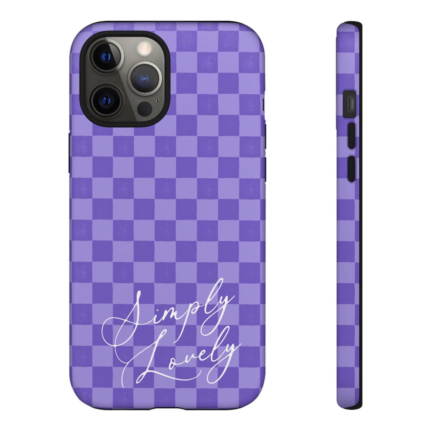 Simply Lovely Purple Checkered F1 Phone Case Design, Trendy F1 Gift, Formula 1 Gift, Cute F1 Phone Case