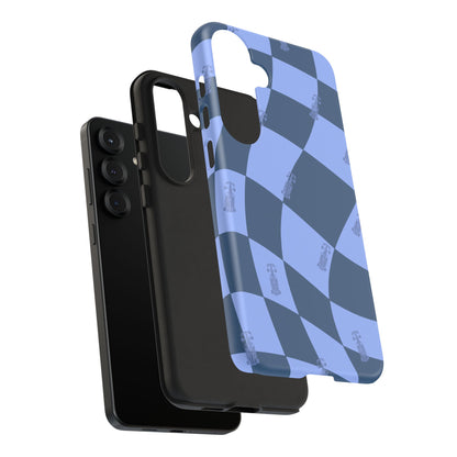 F1 Phone Case Blue Checkerboard Design, Trendy F1 Gift, Formula 1 Gift, Cute F1 Phone Case, Unique Formula One Phone Case