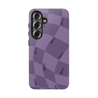 F1 Phone Case Purple Checkered Design, Trendy F1 Gift, Formula 1 Gift, Cute F1 Phone Case, Unique Formula One Phone Case