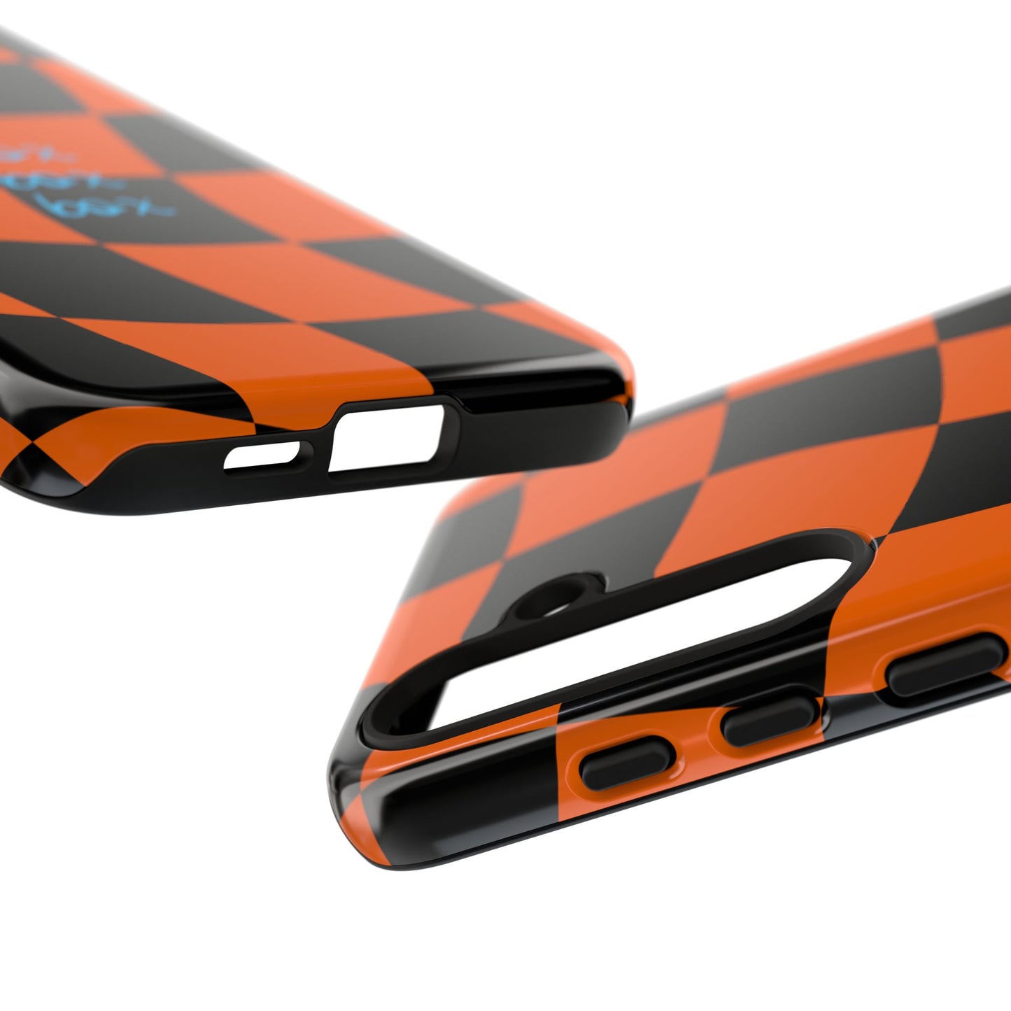 McLaren Orange and Black Checkered F1 Phone Case, Box Box Box F1 Phone Case