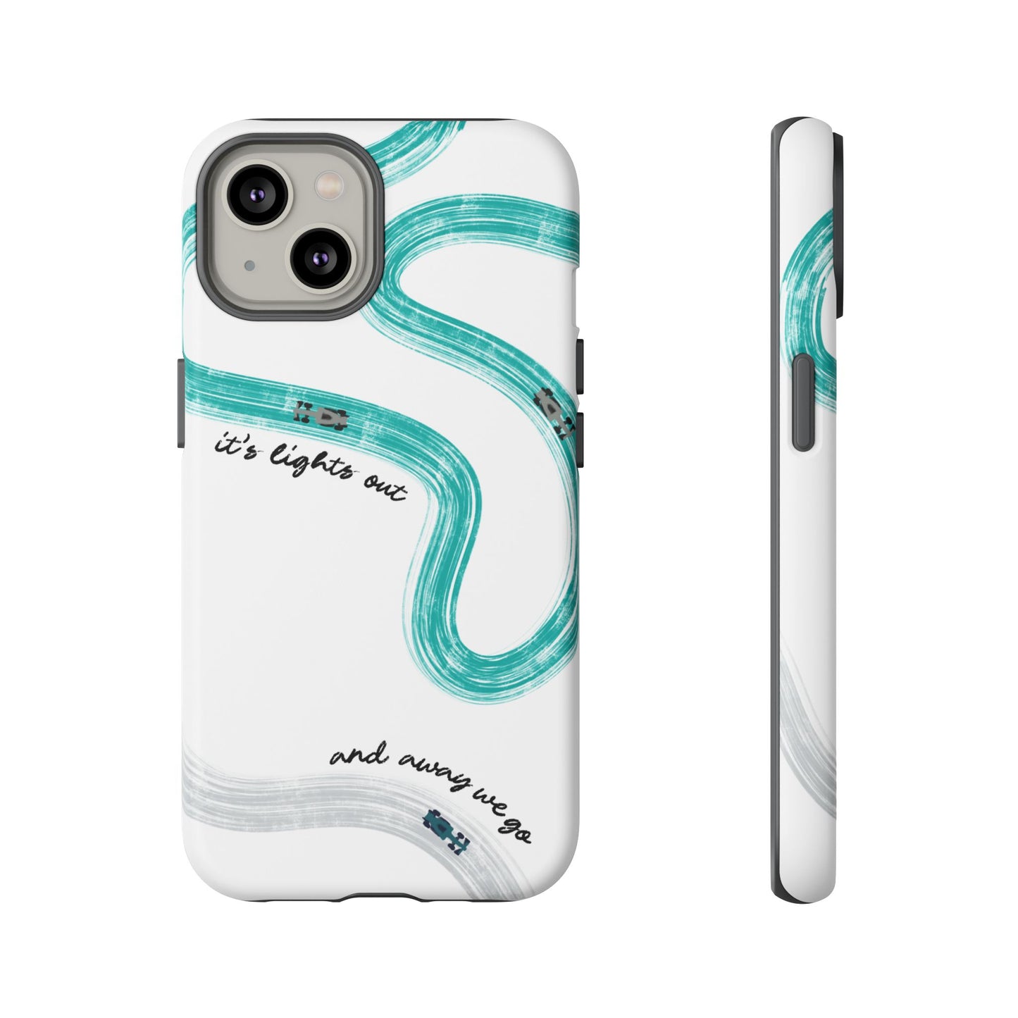 Mercedes F1 Phone Case Painted "its lights out and away we go", Trendy F1 Gift, Formula 1 Gift, Cute F1 Phone Case