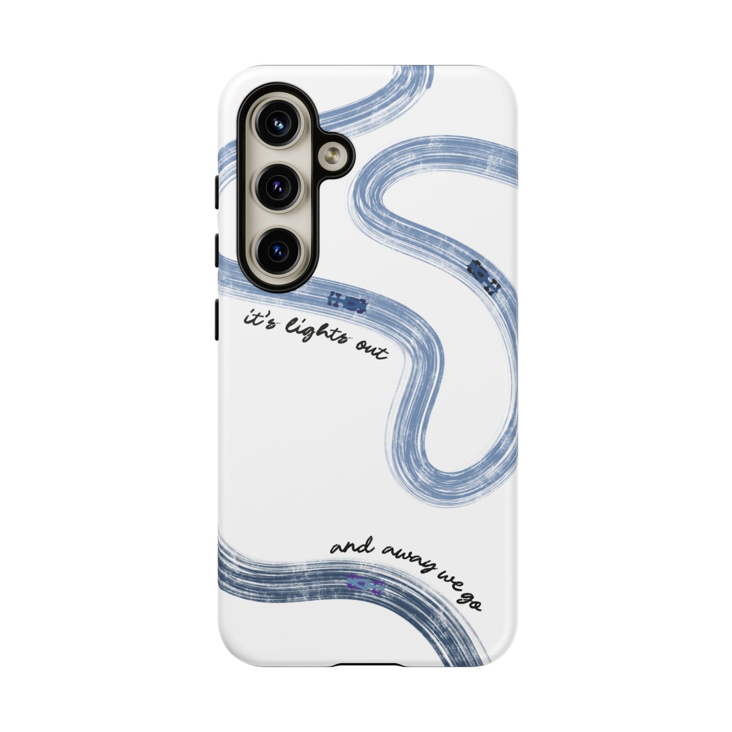 F1 Phone Case Blue Painted "its lights out and away we go", Trendy F1 Gift, Formula 1 Gift, Cute F1 Phone Case, Gift for F1 Fans