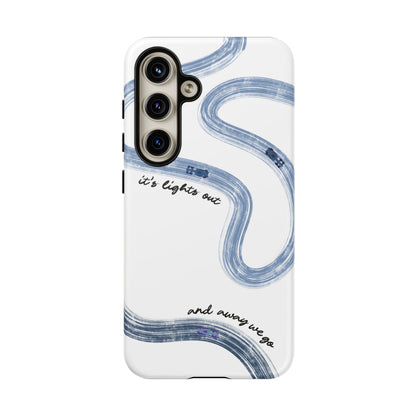 F1 Phone Case Blue Painted "its lights out and away we go", Trendy F1 Gift, Formula 1 Gift, Cute F1 Phone Case, Gift for F1 Fans