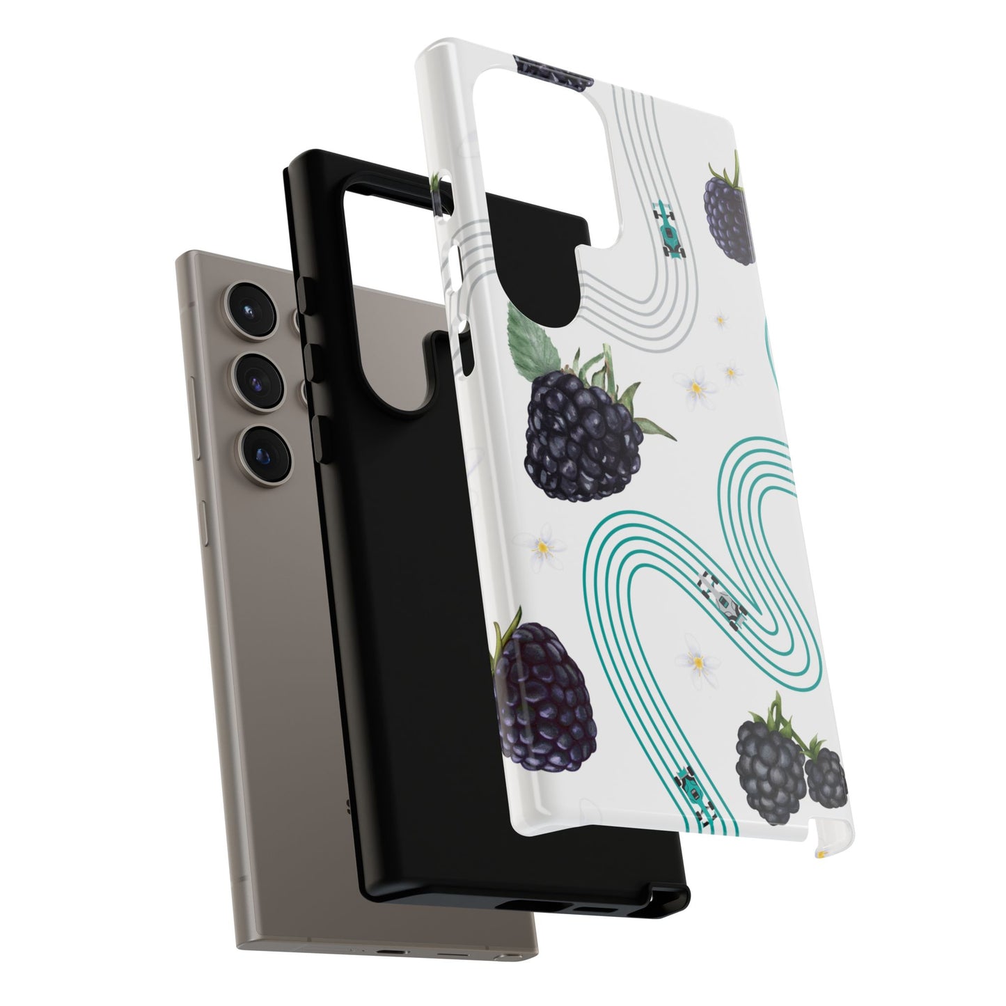 F1 Mercedes and Blackberries Phone Case , Trendy F1 Gift, Formula 1 Gift, Cute Fruit F1 Phone Case, Unique Phone Case