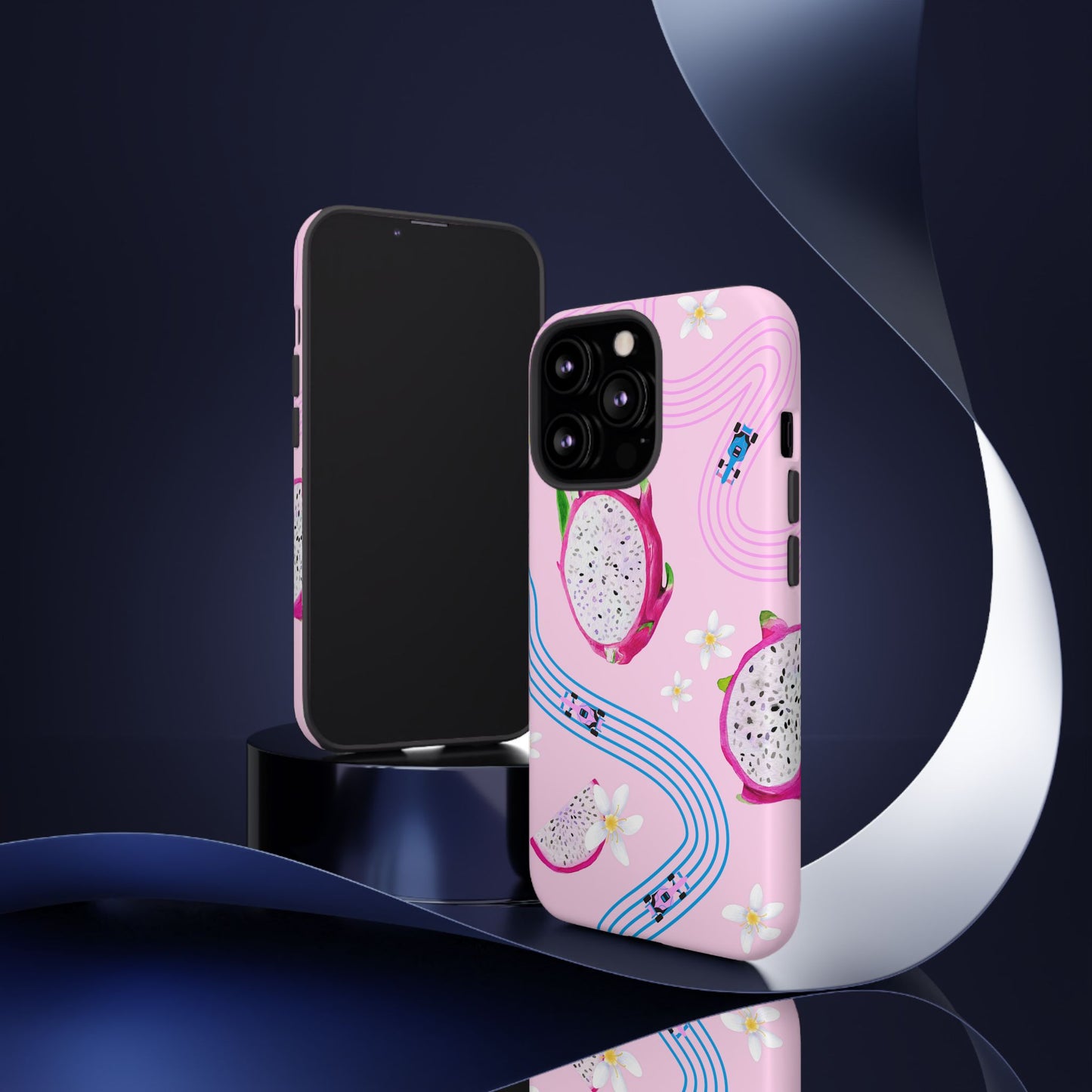 Pink F1 Alpine and Dragonfruit Phone Case, Trendy F1 Gift, Formula 1 Gift, Cute Fruit F1 Phone Case, Unique Phone Case