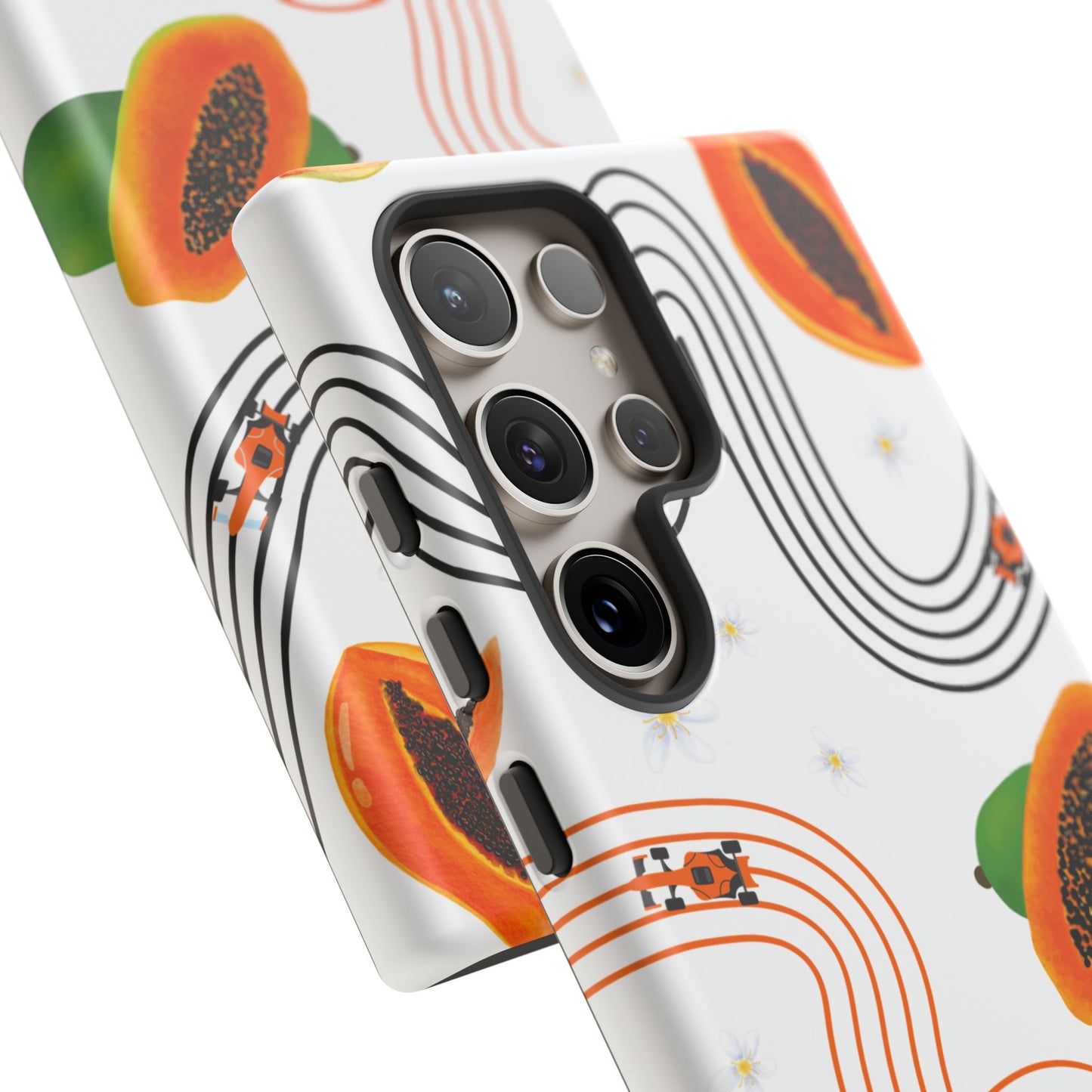 F1 McLaren and Papaya Phone Case , Trendy F1 Gift, Formula 1 Gift, Cute Fruit F1 Phone Case, Unique Phone Case