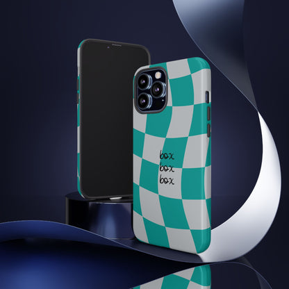 Mercedes Teal and Grey Checkered F1 Phone Case, Box Box Box F1 Phone Case